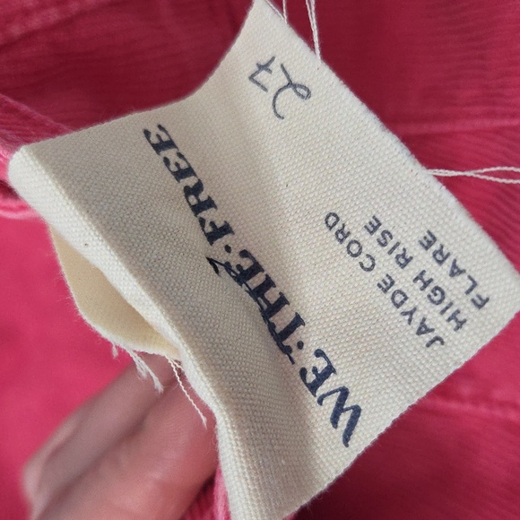Free People We The Free Jayde Cord Flare Jeans Pink - Picture 4 of 10